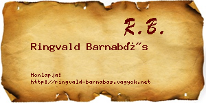 Ringvald Barnabás névjegykártya